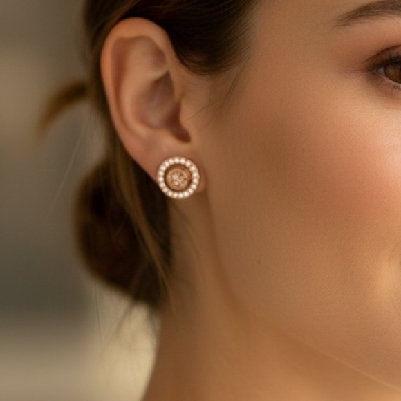 NWT Coach Gold Halo Stud Earrings - Picture 7 of 7